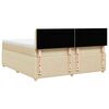 vidaXL Boxspringbett mit Matratze Creme 180x200 cm Stoff