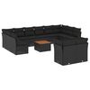 vidaXL 13-tlg. Garten-Sofagarnitur mit Kissen Schwarz Poly Rattan