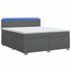 vidaXL Boxspringbett mit Matratze und LED Dunkelgrau 200 x 200 cm