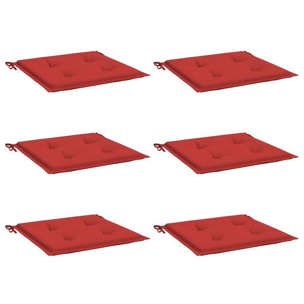 vidaXL Gartenstuhl-Kissen 6 Stk. Rot 50x50x4 cm Oxford-Gewebe