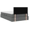 vidaXL Bett mit Stauraum und LED Dunkelgrau 120 x 200 cm Polyester