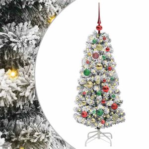 vidaXL K&uuml;nstlicher klappbarer Weihnachtsbaum Gr&uuml;n und Wei&szlig; 120 cm