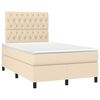 vidaXL Boxspringbett mit Matratze Creme 120x200 cm Stoff