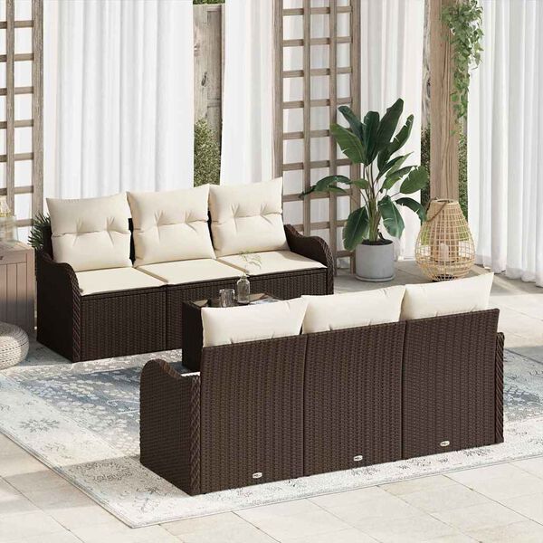 vidaXL Gartensofa-set Braun 55 x 55 x 37 cm Poly-Rattan