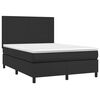 vidaXL Boxspringbett mit Matratze Schwarz 140x200 cm Kunstleder