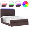 vidaXL Ottoman-Bett mit Matratze & LEDs Dunkelbraun 140x190 cm Stoff