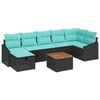 vidaXL Gartensofa-set mit Kissen 8 pcs Schwarz Poly-Rattan