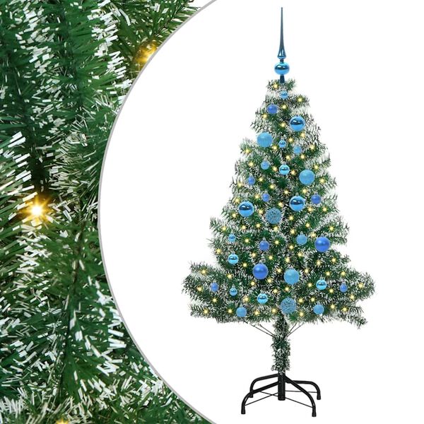 vidaXL K&uuml;nstlicher Weihnachtsbaum beschneit mit LED Licht 150 cm