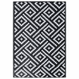 vidaXL Outdoor-Teppich ARAKIL Wei&szlig; und Schwarz 140x200 cm PP
