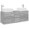 vidaXL Badezimmerschrank-Set 3 stk. Grau Sonoma 49,5 x 41 x 63 cm
