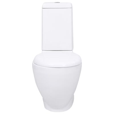 vidaXL Toilette Rund Keramik Weiß