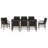 vidaXL Garten Essgruppe mit Kissen 9 pcs Grau Poly-Rattan