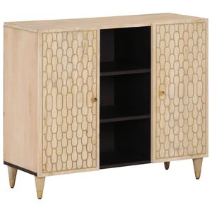 vidaXL Beistellschrank 90x33x75 cm Massivholz Mango