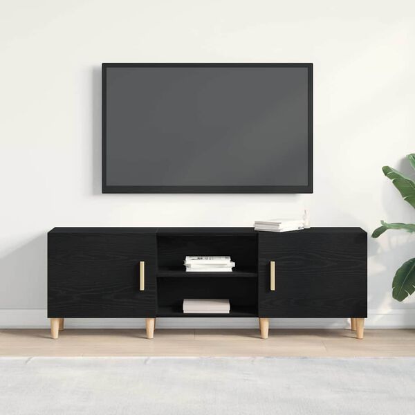 vidaXL TV-Schr&auml;nk Schwarz Eichen-Optik 150 x 30 x 50 cm Holzwerkstoff