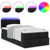 vidaXL Ottomane Bett mit Matratze & LEDs Schwarz 80x200 cm Stoff
