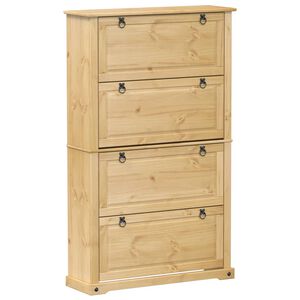 vidaXL Schuhschrank Corona 99x32x163,5 cm Massivholz Kiefer