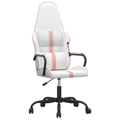 vidaXL Gaming-Stuhl Weiß und Rosa Kunstleder