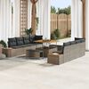 vidaXL Gartensofa-set 11 pcs Grau Poly-Rattan