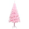 vidaXL K&uuml;nstlicher Weihnachtsbaum mit Beleuchtung & Kugeln Rosa 180cm
