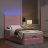 vidaXL Ottoman-Bett mit Matratzen & LEDs Rosa 100x200 cm Samt