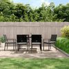 vidaXL 7-tlg. Garten-Essgruppe mit Kissen Poly Rattan und Stahl