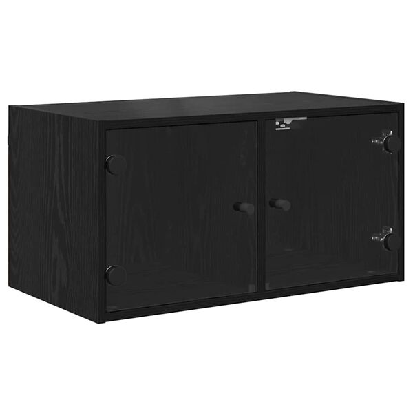vidaXL Wandschrank Schwarz Eichen-Optik 68 x 37 x 35 cm Holzwerkstoff