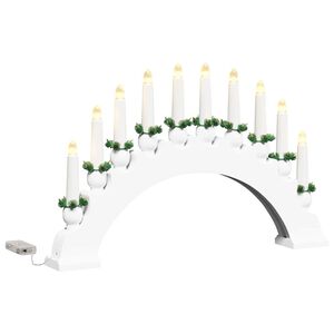 vidaXL Weihnachtskerzenbogen mit 10 LED Kerzen LEDs Warmes Wei&szlig;
