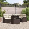 vidaXL Gartensofa-set mit Kissen mit Kissen 6 pcs Braun Poly Rattan