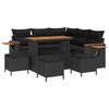 vidaXL Garten-Sofa-Set mit Kissen 9 pcs Schwarz