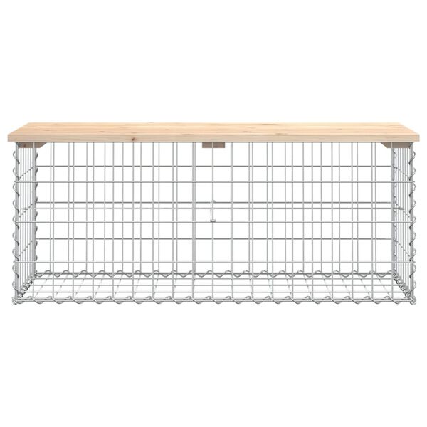 vidaXL Gartenbank aus Gabionen 103x44x42 cm Massivholz Kiefer