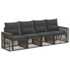 vidaXL Gartensofa-set 4 pcs Grau und Dunkelgrau Poly-Rattan