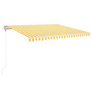 vidaXL Markise Automatisch Einziehbar 400x350 cm Gelb und Wei&szlig;