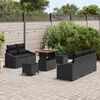 vidaXL Gartensofa-set mit Kissen 8 pcs Schwarz Poly-Rattan