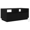 vidaXL Couchtisch mit LED-Leuchten Schwarz Eichen-Optik 90x49x40 cm