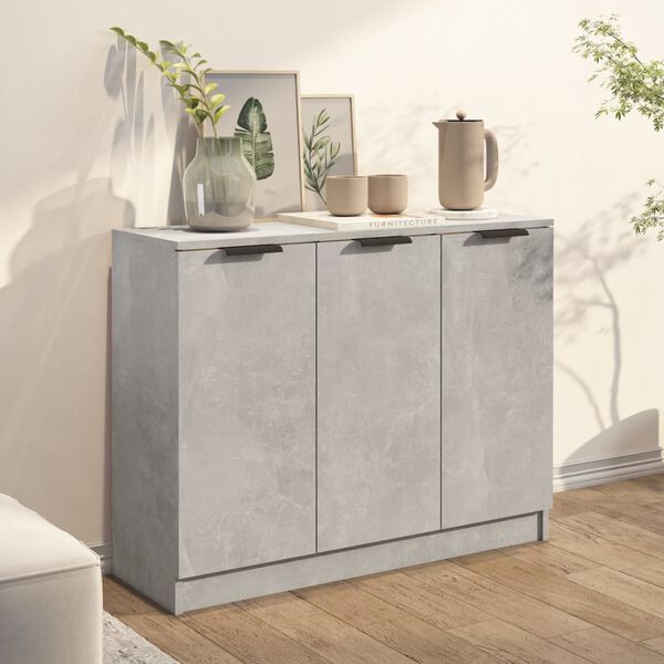 vidaXL Sideboard Betongrau 90,5x30x70 cm Holzwerkstoff