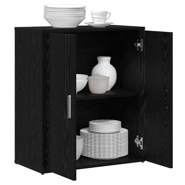 vidaXL Sideboard 2 pcs Schwarz Eichen-Optik 60 x 31 x 70 cm