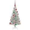 vidaXL Weihnachtsbaum mit 150 LEDs mit St&auml;nder Silber 120 cm PET