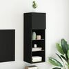 vidaXL TV-Schrank mit LED-Leuchten Schwarz 30,5x30x90 cm