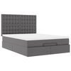 vidaXL Ottoman-Bett mit Matratze & LEDs Grau 140x200 cm Kunstleder