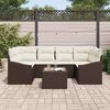 vidaXL Sofa Set mit Kissen 7 pcs Braun und Creme Poly-Rattan