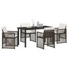 vidaXL Garten Essgruppe 5 pcs Braun Poly-Rattan