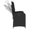 vidaXL Gartenbank Verstellbar mit Kissen Schwarz Poly Rattan