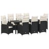 vidaXL Garten Essgruppe mit Kissen 9 pcs Schwarz Poly-Rattan