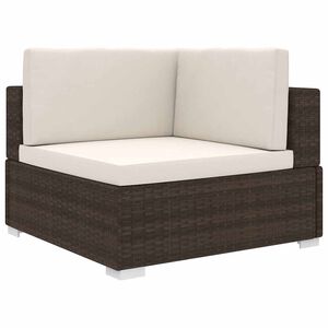 vidaXL Modular-Ecksessel mit Kissen Poly Rattan Braun