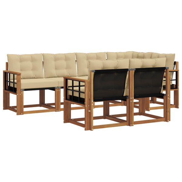 vidaXL Outdoor-Sofagarnitur mit Kissen 7 pcs Natur und Beige