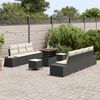 vidaXL Gartensofa-set mit Kissen 10 pcs Schwarz Poly Rattan