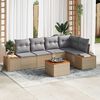 vidaXL Garten-Sofa-Set mit Kissen 6 pcs Beige und Hellgrau Poly Rattan