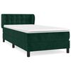 vidaXL Boxspringbett mit Matratze Dunkelgr&uuml;n 90x200 cm Samt