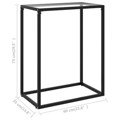 vidaXL Konsolentisch Transparent 60x35x75 cm Hartglas