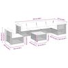 vidaXL 7-tlg. Garten-Sofagarnitur mit Kissen Beige Poly Rattan